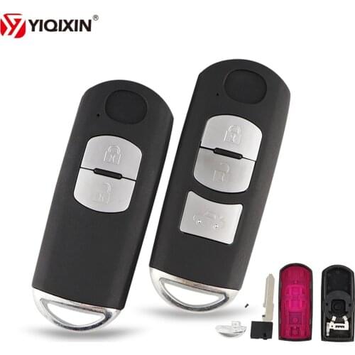 YIQIXIN 2/3 Button Smart Remote Key Shell Fit For Mazda X-5 Summit M3 M6 Axela Atenza M3 M6 CX-3 CX-5 Car Key With Uncut Blade