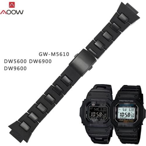 Watch Strap for Casio G-Shock DW5600 DW6900 GW-M5610 DW9600 Series Stainless Steel Plastic Watchband Bracelet with tools