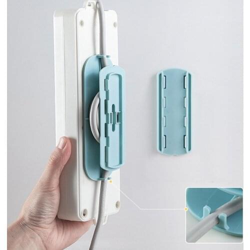 Self Adhesive Power Strip Holder Fixator Wire Storage Wall-Mounted Socket Fixer