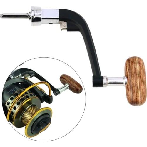 Foldable Metal Spinning Fishing Reel Handle Rocker Arm Wooden Knob For Wheels Fishing Tackles Rocker Arm Fishing Reel
