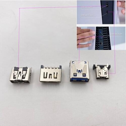 30PCS Replace Super-Speed A USB Type-C Port for PlayStation 5 PS5 Console USB Type-A Port Hi-Speed USB Socket Connector