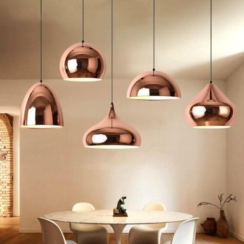 Modern LED Pendant Light Restaurant Contracted American Single Head Wind Rose Gold Bar Industry Personality Lamps and Lanterns