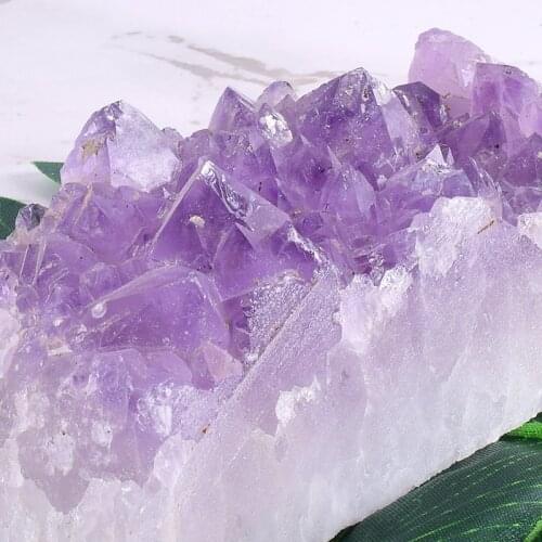 Raw Amethyst Rock Figurine 475g Beautiful Purple Skeletal Quartz Crystal Agate Specimens Feng Shui Healing Statue