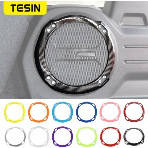 TESIN Mouldings For Jeep Wrangler JL Rubicon 2018+ Rear Trunk Subwoofer Speaker Ring Panel Tail Box Strip Decoration Stickers