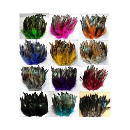Feathers Top! Feather Decoration! 200pcs/lot 6-8" Multi-Color Dyed Badger Saddle Rooster feathers,Chicken feathers Schlappen