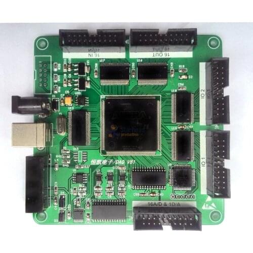 USB DAQ 16SE/8DIFF 16-bit 500Ksps High-speed 16AD, 1DA 4PWM Counter, 64 digital I/O module with breakout board Labview