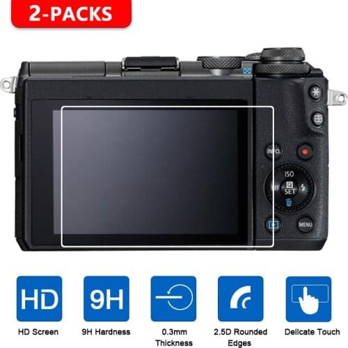 2Pcs Tempered Glass Screen Protector for Canon M3 M10 M5 M6 M50 M100 G7X II G5X G9X SX740 SX730 SX720 SX710 SX620 SX610 SX60 G1X
