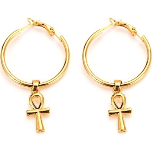 Gold beads Egypt cross drop earring Ethiopian/Nigeria/Kenya /Ghana GoldDubai african Arab Middle Eastern Jewelry Mom Gifts