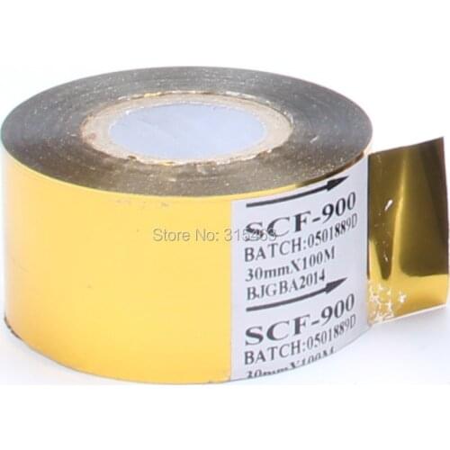 1 Roll Golden 1.18x3936" (30MMx100M) Thermal Transfer Ribbon Hot Stamping Foil Ribbon Printing Belt