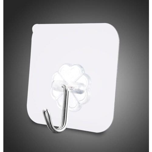 1Pcs Heavy Load Rack Cup For Bathroom Kitchen Organizer 6x6cm Transparent Strong Suction Self Adhesive Door Hooks Hangers Hooks