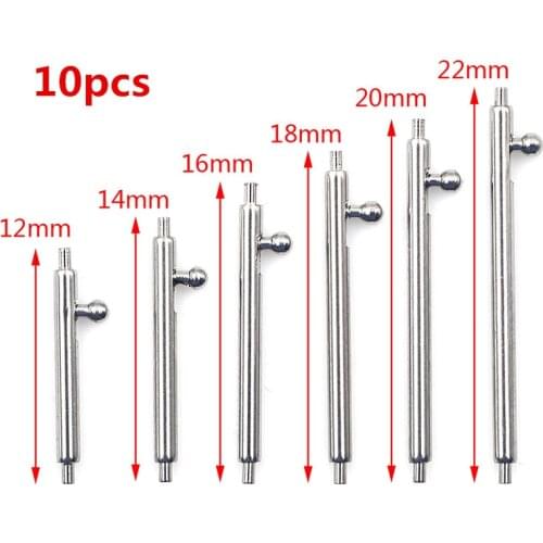 10pcs Quick Release Watch Band Single Switch Spring Bars Stainless Steel 16mm/18mm/20mm/22mm/24mm