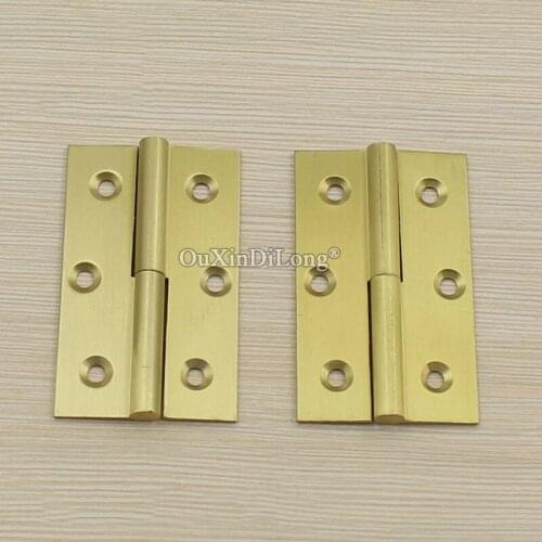 2Pairs 2.5Inches Detachable Brass Furniture Hinges Home/Office Partition Screen Hinges Boxes Cabinet Door Hinges