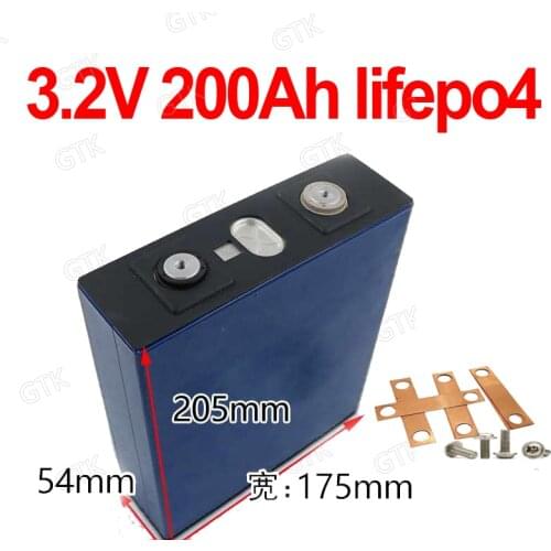 4pcs Lifepo4 3.2V 200AH lithium 3C 600A battery deep cycle For 12V Solar Energy Storage inverter boat motorcycle EV vehicle RV