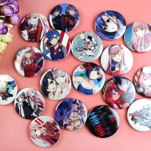 5 Pcs/set Anime Darling In The Franxx Anime Icons ZERO TWO 002 Badges Pin Decoration Brooches Action Figure Toy