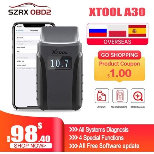 XTOOL Anyscan A30 All System Car Diagnostic Tools Car OBD2 Code Reads Scanner Support EPB Oil Reset All Free Update Free