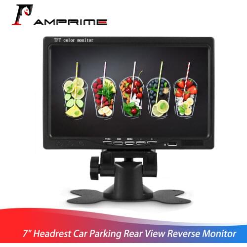 AMprime 7'' Car Rear View Monitor Rearview Display Screen Color TFT LCD Monitor For Vehicle Backup Camera Parking Assist System