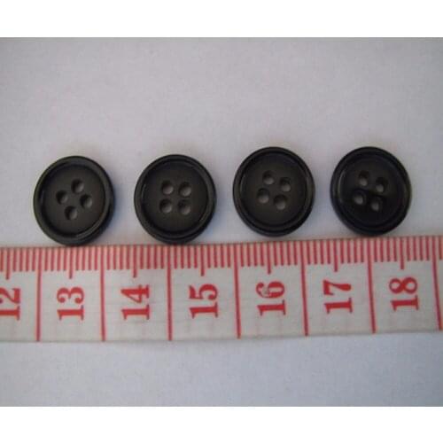 Free shipping 13mm black 4 holes resin button ployster button whosale can engraved logo blouse button 200pcs