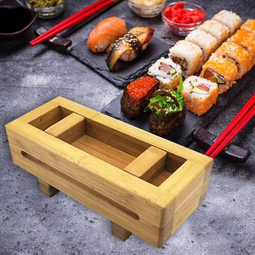 Bamboo Wood Sushi Mold Japanese And Korean Cuisine Sushi Hand Pressure Mold Tool Sushi Press Box For Making Sushi Kitchen Tool