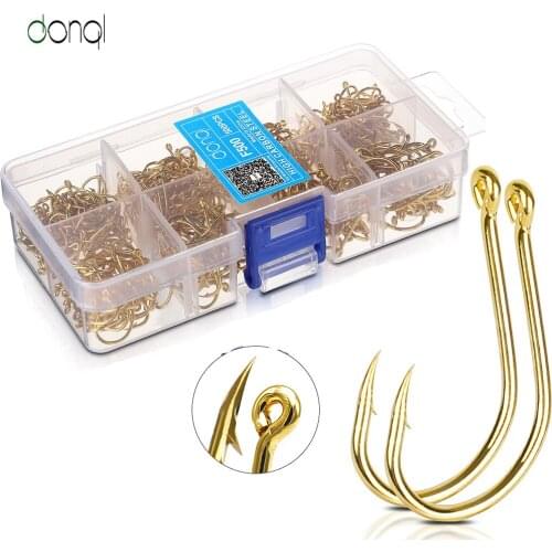 DONQL 500pcs High Carbon Steel Barbed Fishing Hook for Carp Fishing hook jig head Hook Fishing Tackle Box Fishing Accessories