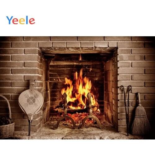 Yeele Fireplace Fire Backdrop Christmas Newborn Baby Shower Kids Children Birthday Party Photography Background For Photo Studio