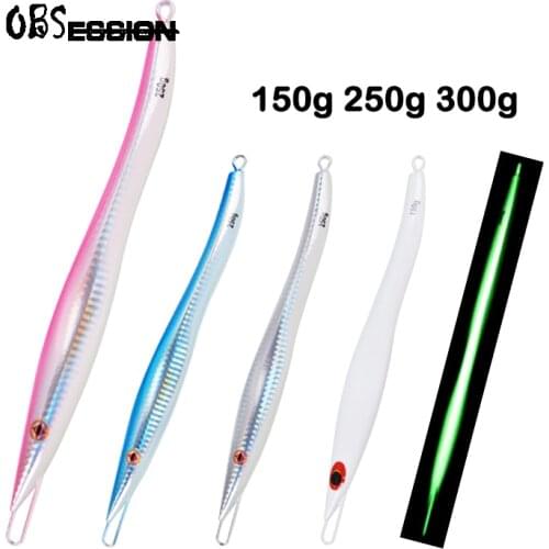 OBSESSION Fishing Lures Metal Jigs 1pcs 150g 3pcs 150g Luminous Fast fall jig lure Artificial Baits Jigging Lure Fishing tackle
