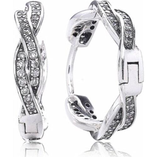 Hot Sale Newest Arrival Not Plated Vintage 100% 925 Sterling Silver Semi Circle CZ Paving Stud Earring