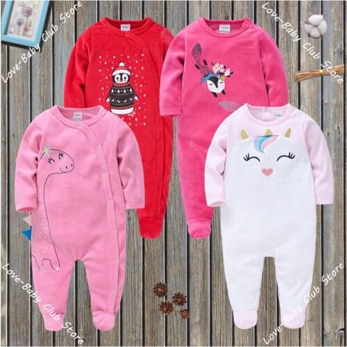Baby Girls Rompers Clothes New Born Boys Romper Toddler One-Pieces Infant Jumper Jumpsuit Autumn Winter Soft Cute Cartoon