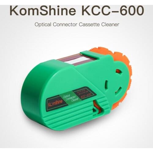 Komshine Fiber Optic Connector Cleaner KCC-600 Cassette Tape for Connector End Face 500 Times Optical Fiber Cleaning Box