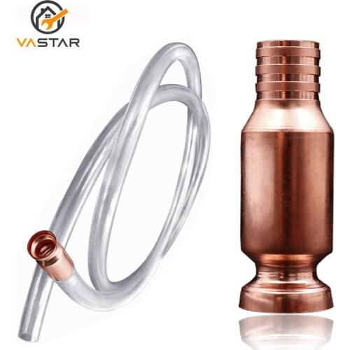 Copper Fuel Siphon Super Pump Safety Refueling Gas Siphon Pump Gasoline Water Shaker Siphon Self Priming Hose Flexible Connector