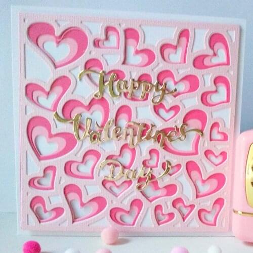 Alinacutle Metal Cutting Die Cut Layered Heart Square background Scrapbook Paper Craft Handmade Card Album Punch Art Cutter