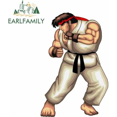 EARLFAMILY 13cm x 8.5cm for Ryu Fighter Car Stickers Occlusion Scratch Window Decal Custom Printing Waterproof Decal for VAN SUV