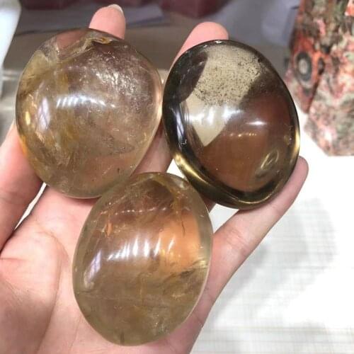 Natural Smoky Crystal Palm Stones Quartz Massage Healing Gemstones