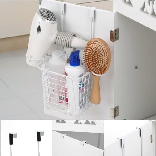 Over Door Organizer Bathroom Hair Care Tool Storage Basket for Hair Dryer Flat Wand Hang Cabinet Door kitchen Storage Rack