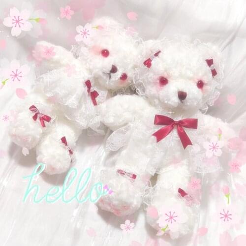 Original Handmade Bear Bag Large Lace Soft Girl Bag Lolita Crossbody Bag Rabbit Bag Women