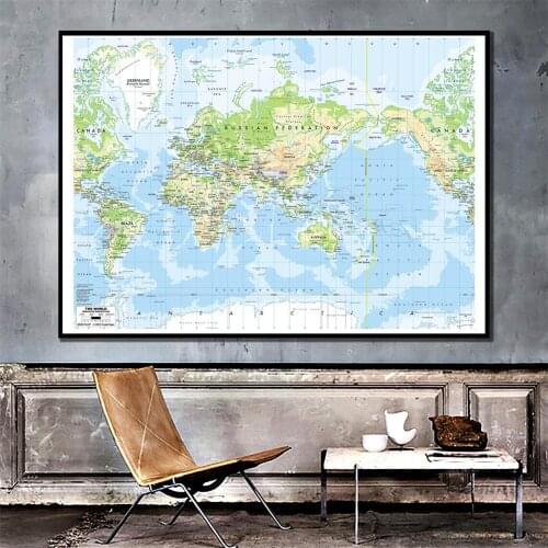 1pc The World Mercator Projection Map Culture Posters and Prints Living Room Wall Art Pictures canvas Painting Office Home Decor
