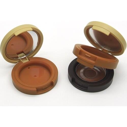 27mm Double Layers Make-up Plastic Box with Mirror Aluminum pan Empty Cosmetic Packaging Powder Compact Case Container 50pieces