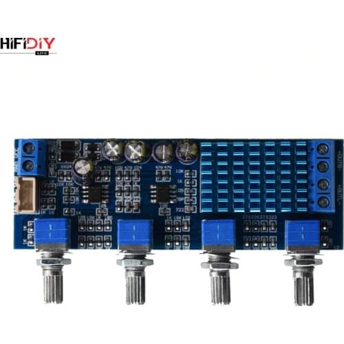 HIFIDIY TPA3116 2.0 Amplifier Board Car Digital Audio Amplifier 50W*2 TPA3116 Home TREBLE MIDDLE BASS adjust for Speaker A2.0-4P