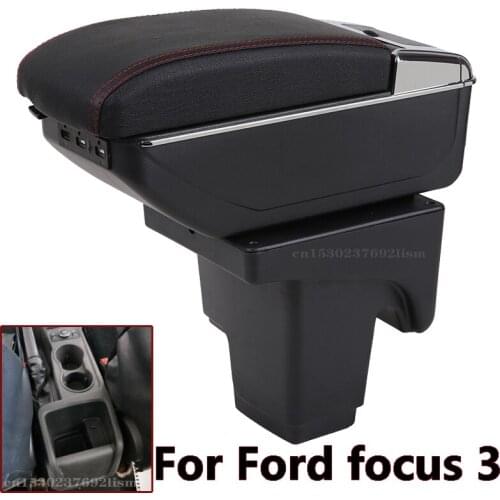 For Ford focus 3 armrest box focus mk3 Universal Car Central Armrest Storage Box cup holder ashtray modification accessories