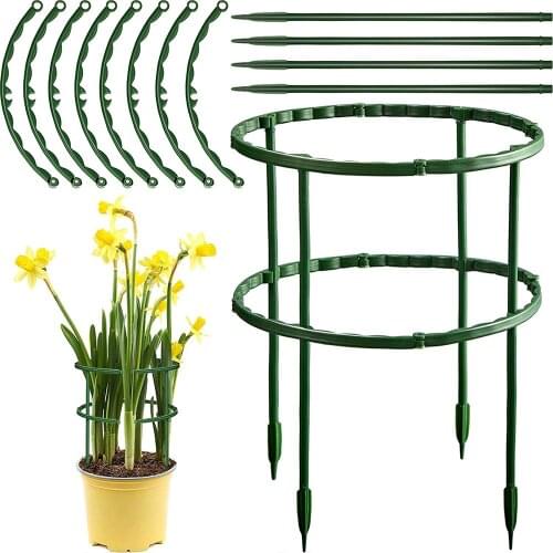 Garden Plant Support Cage Plie Flower Stand Holder Plastic Semi-Circle Green House Orchard Rod Household Gardening Bonsai Tool