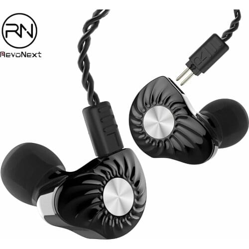 RevoNext RX8 Earphone Armature Dual Drivers Detachable Cable In Ear Audio Monitors Noise Isolating HiFi Music Sports Earphone