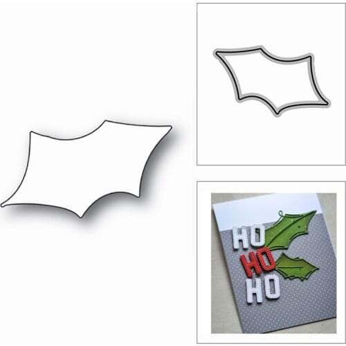 Christmas 2020 New Small Holly Leaf Outline Metal Cutting Dies for Scrapbooking and Card Making Decor Embossing Craft No Stamps