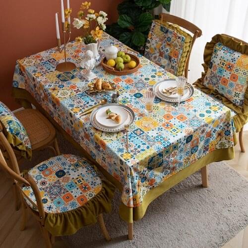 Tablecloth Rectangle Nordic Stitching Dutch Velvet Household Hotel Decoration Fashion Elegant Table Cloths Wedding Table Cover