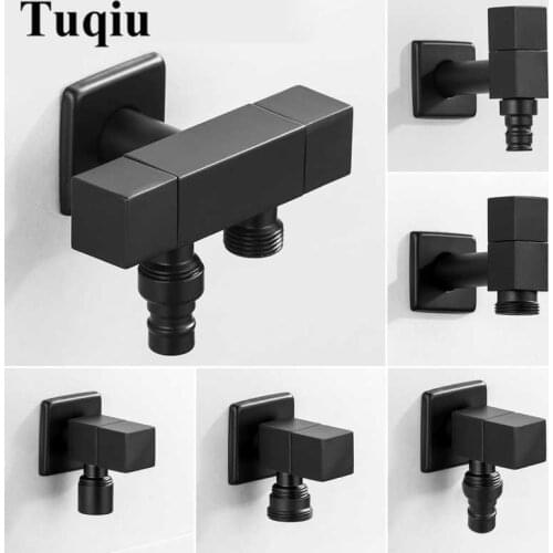 Washing machine faucet Copper Bathroom corner faucet tap Single Cold garden Faucet Black Oil outdoor mixer Small Tap