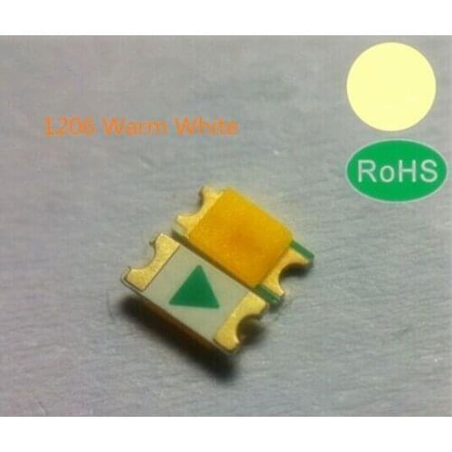 Led Lamp SMD Led Diode SMD 1206 Warm White 2800-3200K 20mA 3V 1000pcs super-bright-leds Free Shipping SMT Reel