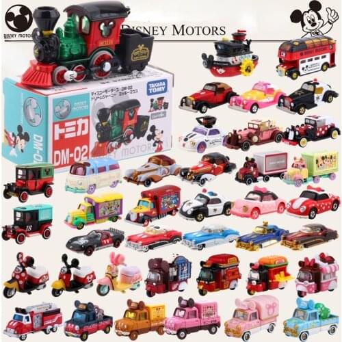 Tomy Cars DM Kawaii Donald Duck Mickey Minnie Retro Vintage Car Valentines Day Alloy Model Toys Scene Props Gift Scene Props