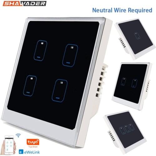 Smart Wifi Light Wall Switch 1/2/3//4 Gang Modern Touch Glass Panel Timing Ewelink APP Remote Voice Control by Alexa Google Home