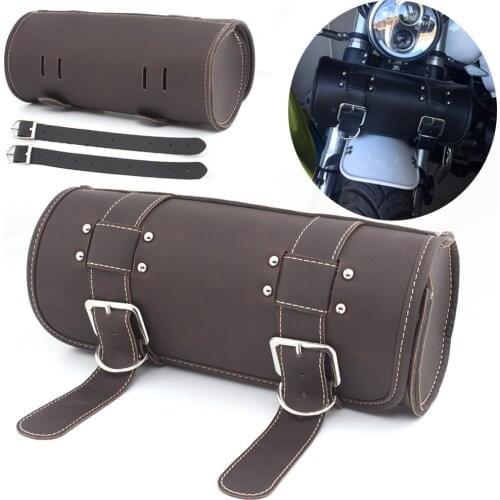 Universal Motorcycle Saddlebags Leather Storage Luggage Bags Tool Pouch For Harley Honda Yamaha Suzuki Travel Pouch Bag
