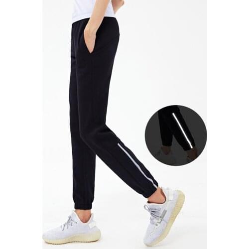 Vansydical Womens Drawstring Sweatpants Running Jogging Trousers Autumn Winter Fitness Outdoors Sports Pants Reflective