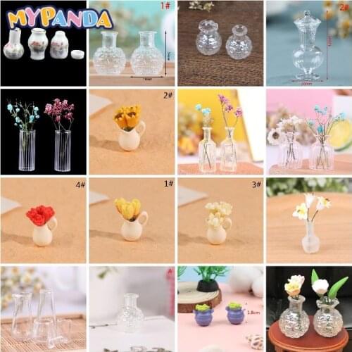 Plants Vase Mini Flower For Doll House Furniture Decoration Accessories Toys Dollhouse Miniature Potted