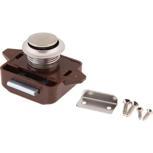 Drawer Cabinet Lock Keyless Push Button Cabinet Latch for Rv/Motorhome Marine Boat Yacht Brown